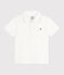 Polo enfant en coton à manches courtes uni blanc MARSHMALLOW