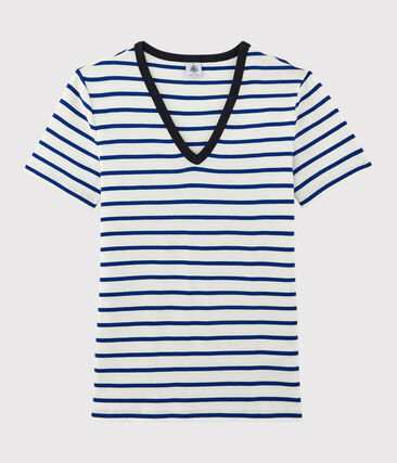 PETIT BATEAU - T-shirt col V iconique en coton Femme