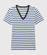 T-shirt col V iconique en coton Femme