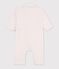 Combinaison longue b&eacute;b&eacute; en velours uni rose clair