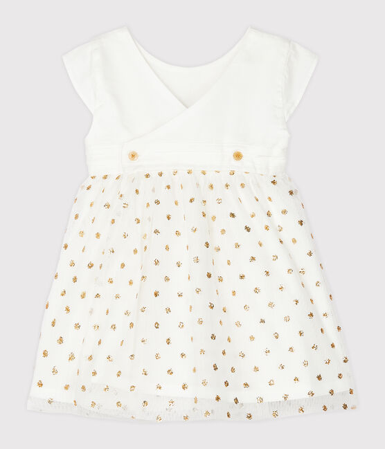 Robe bébé fille blanc MARSHMALLOW/jaune OR