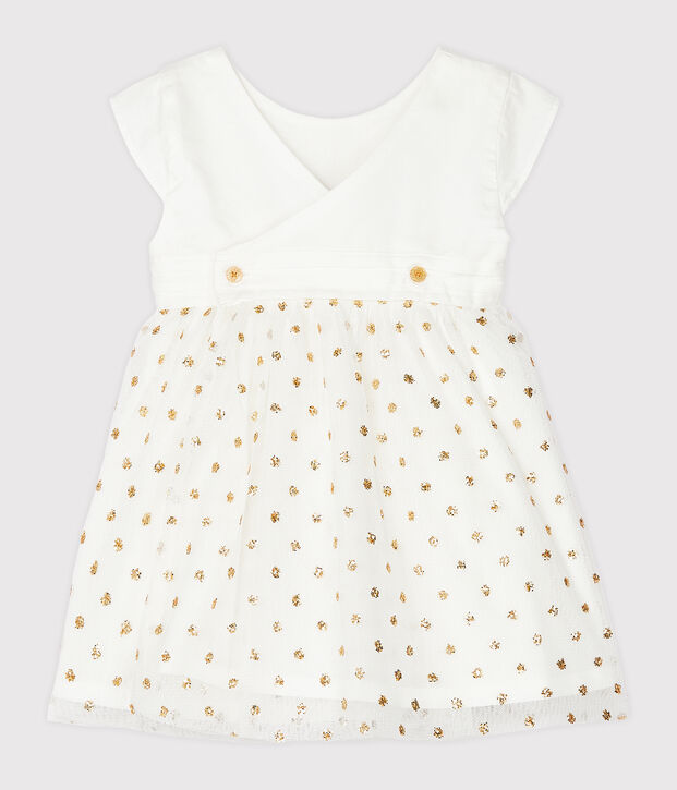 Robe b&eacute;b&eacute; fille blanc/jaune