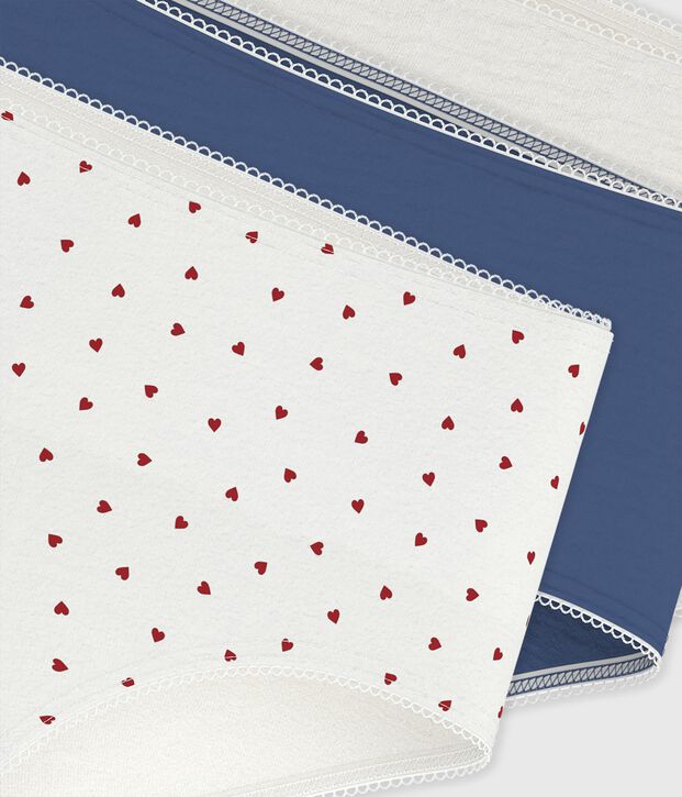 Lot de shorties enfant en coton et &eacute;lasthanne imprim&eacute; c&oelig;urs multicouleur