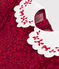 Robe enfant manches longues en flanelle imprimée rouge AMARANTE/ TERKUIT