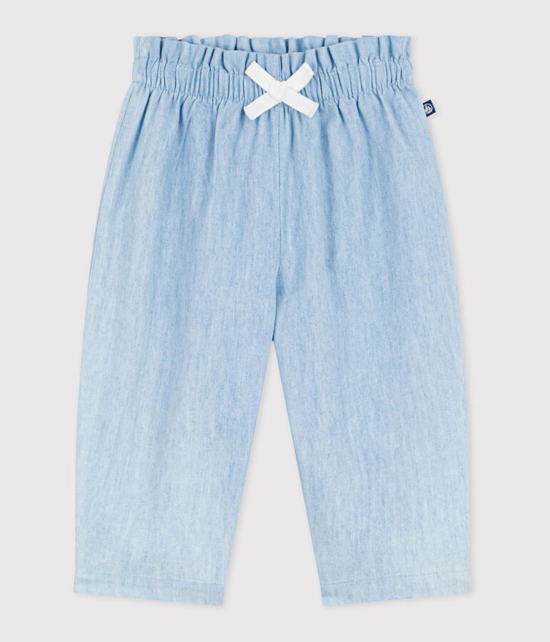 Pantalon b&eacute;b&eacute; en chambray bleu BLEU CLAIR
