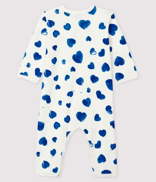 Dors-bien &agrave; c&oelig;urs bleus sans pieds b&eacute;b&eacute; fille en c&ocirc;te blanc/multicouleur