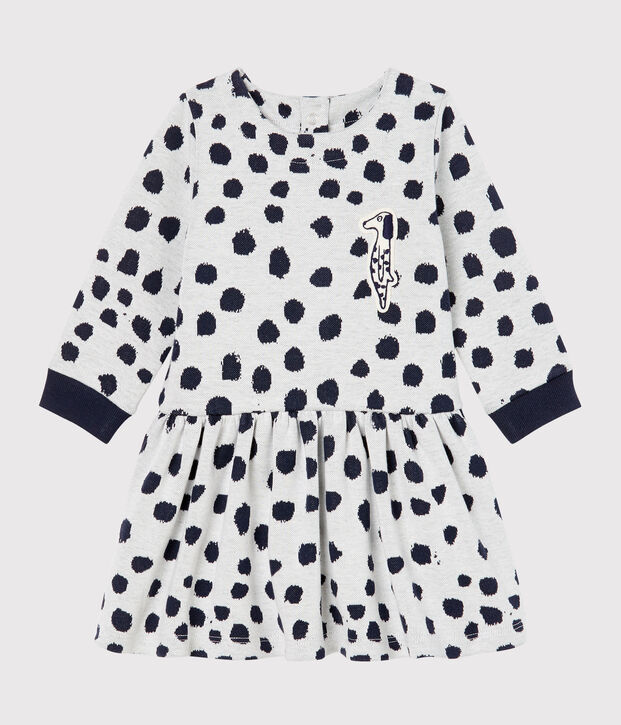 Robe manches longues b&eacute;b&eacute; fille Jean Jullien blanc/DOTTIES