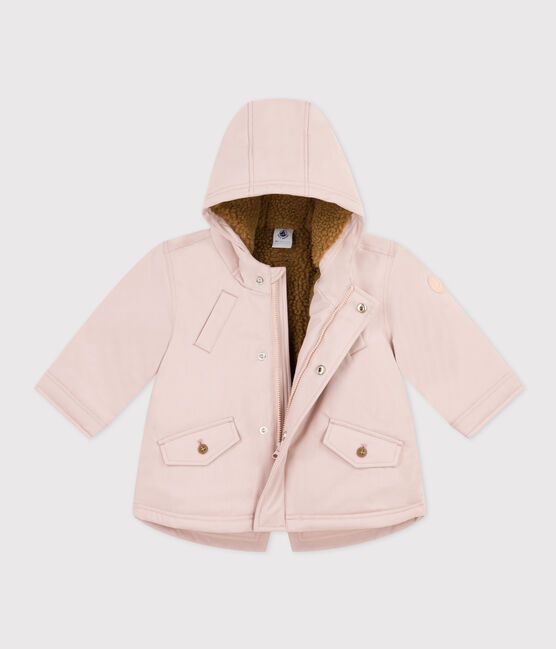 Parka doublée sherpa bébé rose SALINE