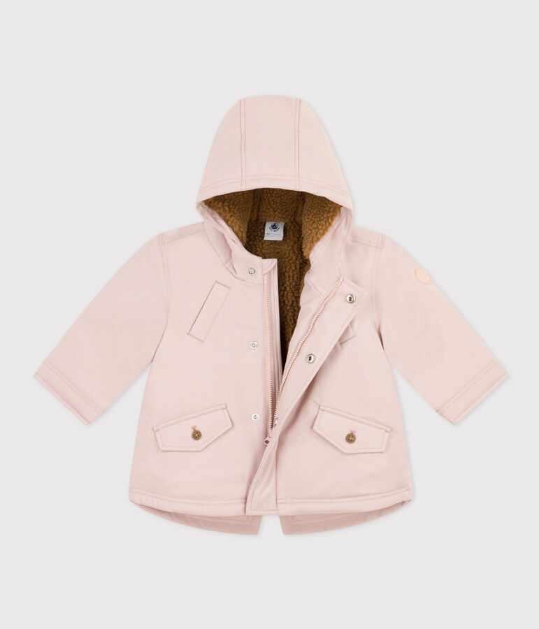 Parka doubl&eacute;e sherpa b&eacute;b&eacute; rose SALINE