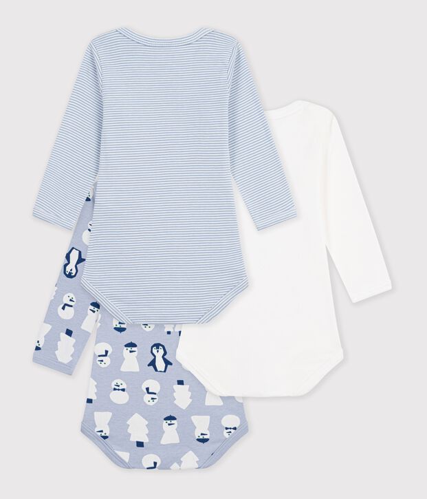 Lot de bodies manches longues en coton imprim&eacute; bonhommes de neige b&eacute;b&eacute; multicouleur