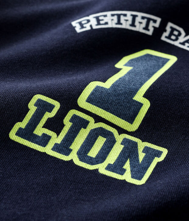 Tee shirt manches courtes b&eacute;b&eacute; gar&ccedil;on bleu marine