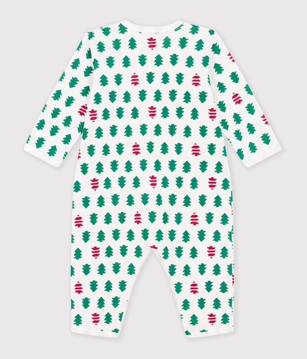 Pyjama b&eacute;b&eacute; en coton sans pieds imprim&eacute; sapins blanc/multicouleur