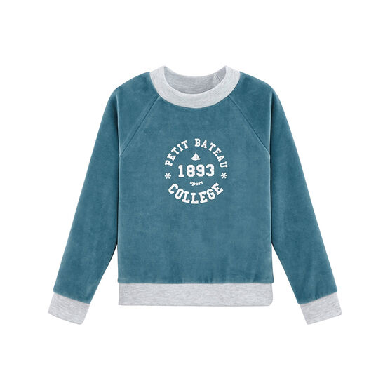 Sweat-shirt enfant fille bleu Mozaik