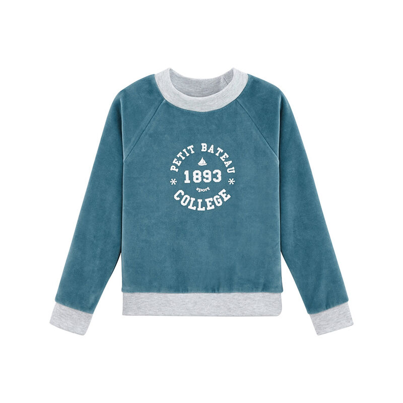 Sweat-shirt enfant fille bleu Mozaik