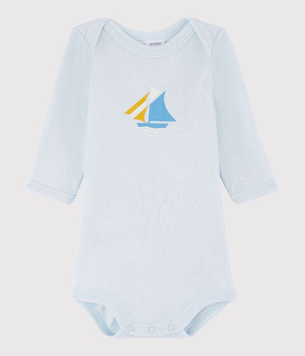 Body manches longues b&eacute;b&eacute; gar&ccedil;on bleu clair