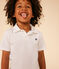 Polo manches courtes en coton enfant garçon blanc MARSHMALLOW