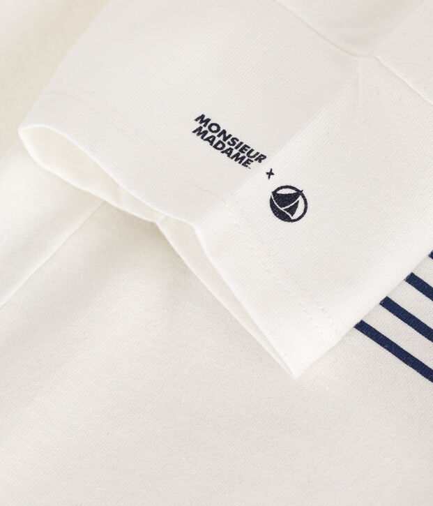 Tee-shirt Monsieur Madame en coton b&eacute;b&eacute; blanc