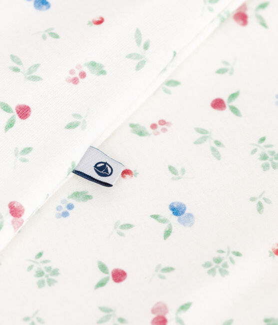 Bodyjama bébé en coton sans pieds fruits blanc MARSHMALLOW/blanc MULTICO