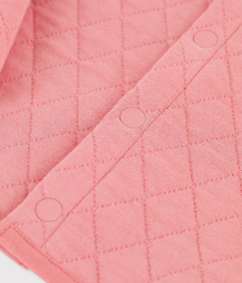 Cardigan en tubique matelass&eacute; b&eacute;b&eacute; rose PAPAYE