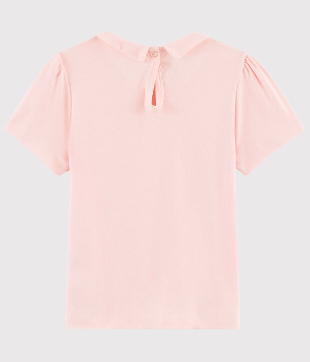 Tee-shirt manches courtes en coton enfant fille rose