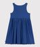 Robe sans manches enfant en coton uni bleu