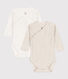 Lot de 2 bodies croisés manches longues en coton