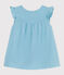 Robe bébé en coton sans manches unie bleu AQUATIC