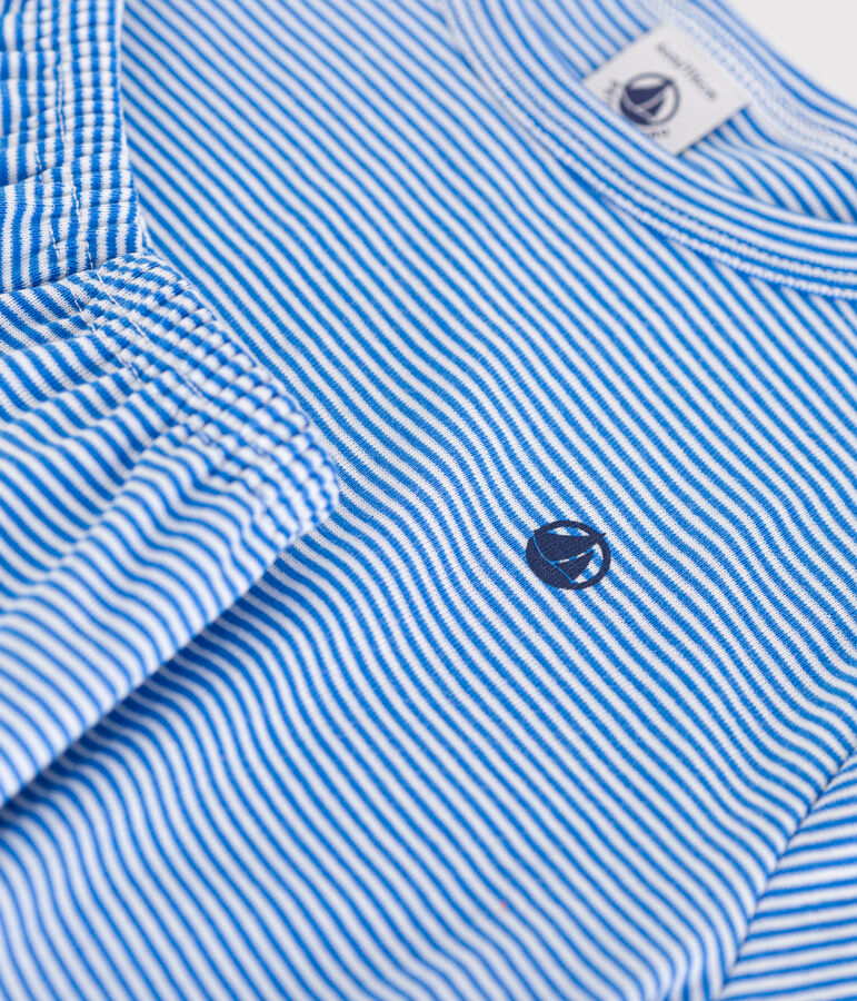 Pyjama short ray&eacute; en coton enfant DELPHINIUM/ MARSHMALLOW