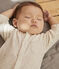 Combinaison longue unie en tubique bio bébé rose SALINE