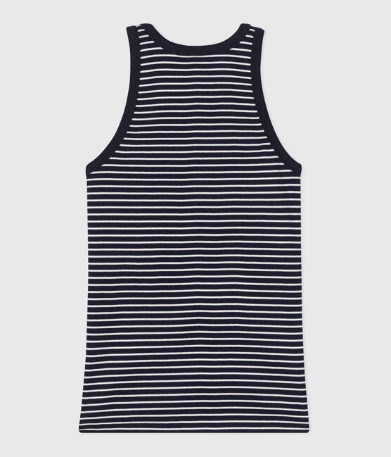 Débardeur Femme l'Iconique en coton rayé bleu SMOKING/blanc MARSHMALLOW