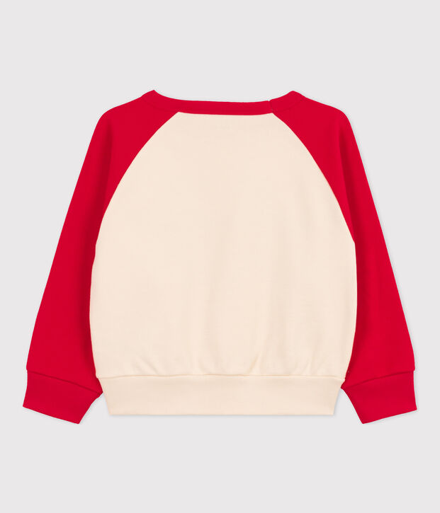 Sweatshirt en molleton enfant fille / gar&ccedil;on rouge/&eacute;cru