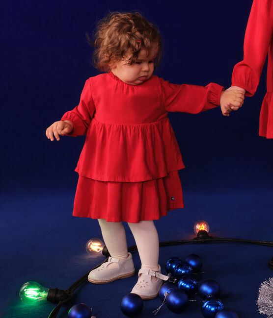 Robe manches longues bébé rouge AURORA
