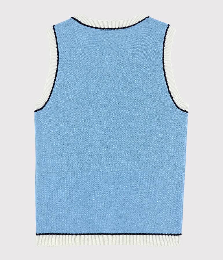 Pull sans manches en coton jersey enfant gar&ccedil;on gris