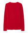 T-shirt femme manches longues col V rouge Mars