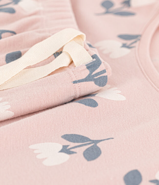 Pyjacourt tulipes en coton femme rose/multicouleur