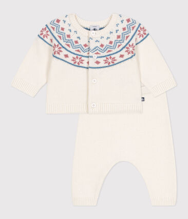 Ensemble 2 pièces bébé cardigan jacquard en tricot