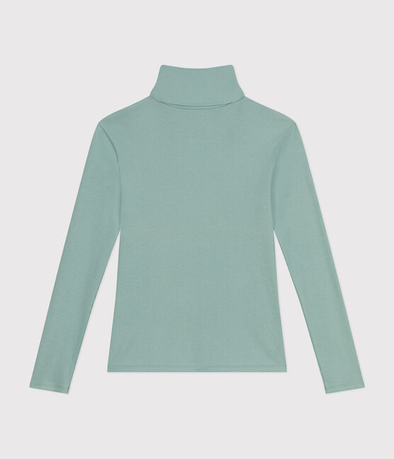 Tee-shirt l'Iconique Col roulé en côte 2x2 femme vert PAUL