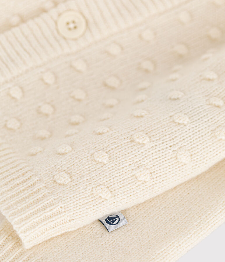 Cardigan en tricot de laine et nylon recycl&eacute; b&eacute;b&eacute; &eacute;cru AVALANCHE