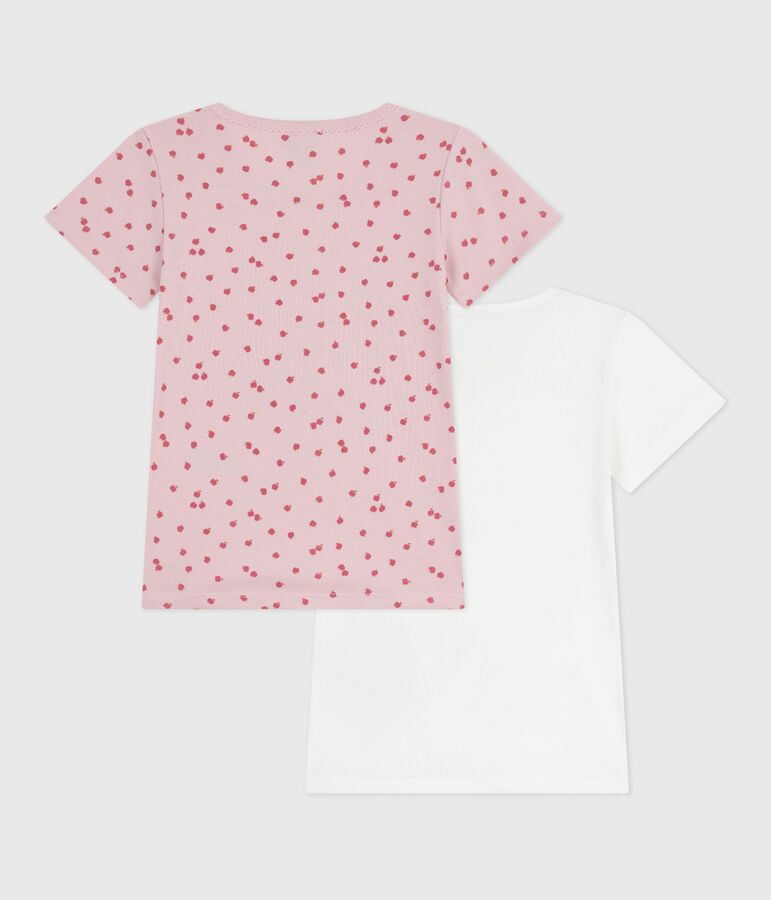 Lot de tee-shirts enfant en coton manches courtes imprim&eacute; pommes variante 1