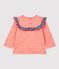 Blouse en laine et coton bébé orange OURSIN/blanc MARSHMALLOW