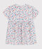 Robe bébé en coton manches courtes, imprimée à fleurs blanc MARSHMALLOW/blanc MULTICO