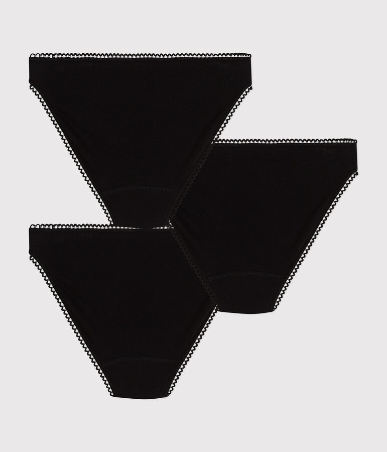 Lot de 3 culottes unies en coton et &eacute;lasthanne femme variante 2