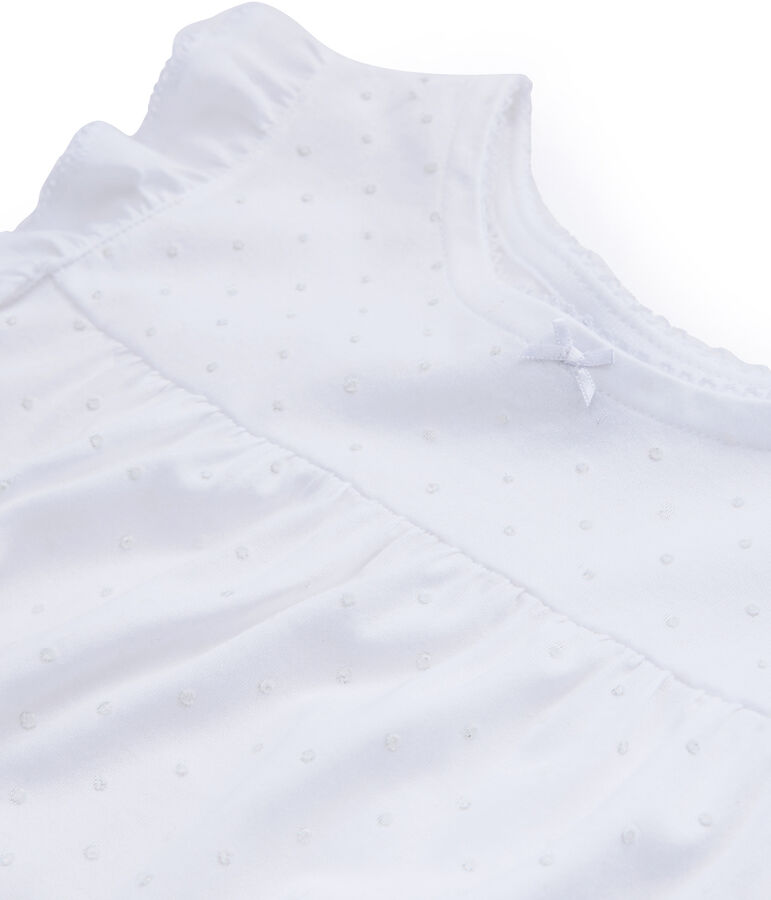 Chemise de nuit petite fille en coton fin blanc