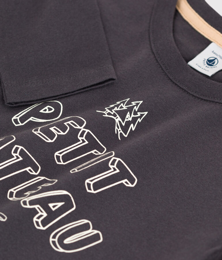 Tee-shirt manches longues en coton enfant gar&ccedil;on gris