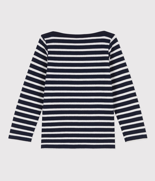 Marini&egrave;re iconique en coton enfant fille bleu/gris
