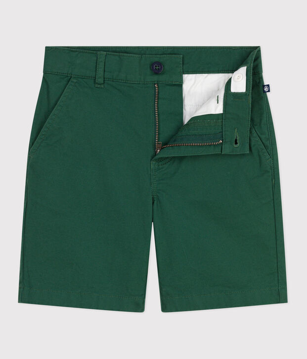 Bermuda short enfant en serge de coton uni vert