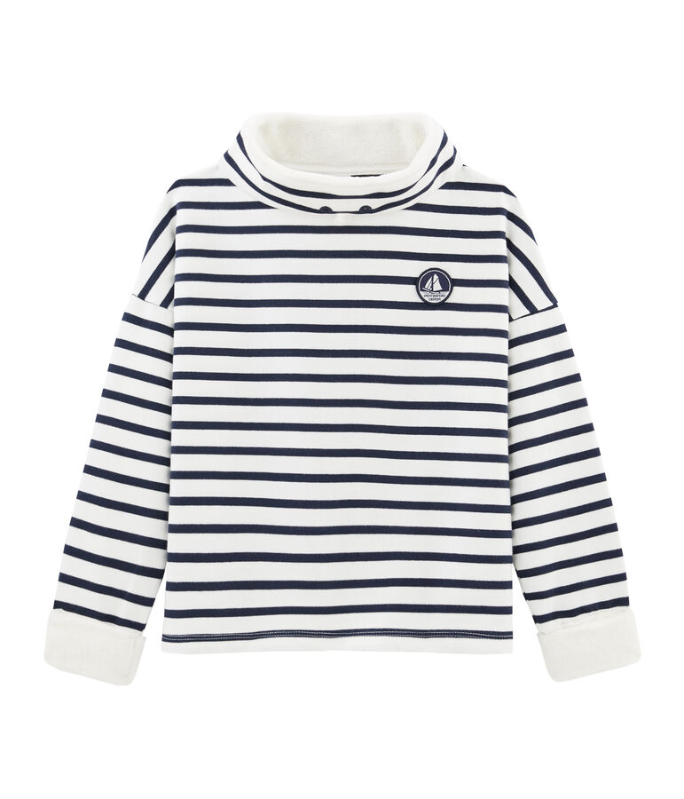Sweatshirt enfant gar&ccedil;on blanc/bleu