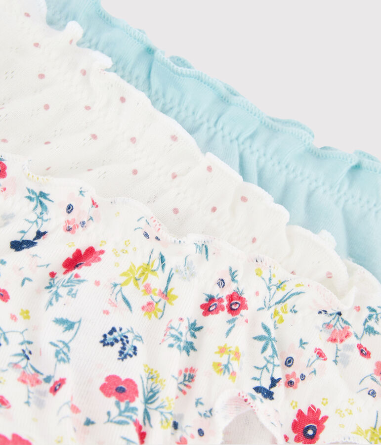 Lot de 3 culottes volant&eacute;es imprim&eacute; fleuri petite fille variante 1