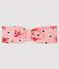 Bandeau à noeud bébé fille rose MINOIS/blanc MULTICO