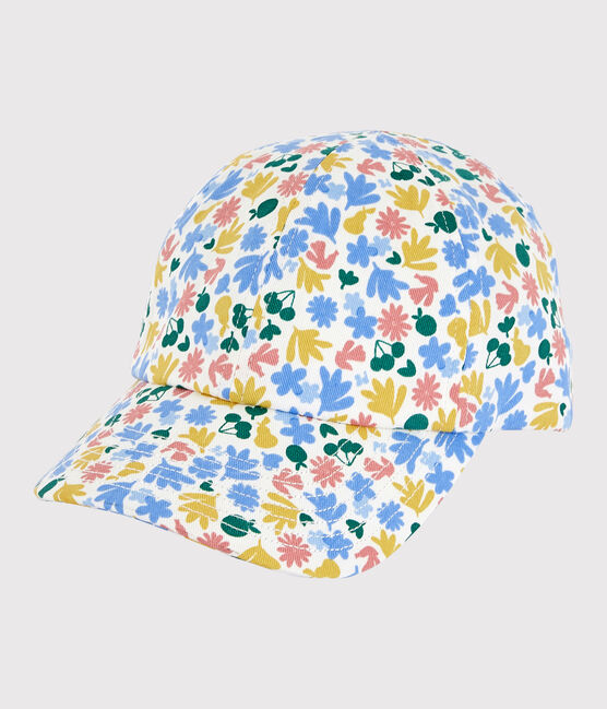 Casquette imprimée à fleurs enfant fille blanc MARSHMALLOW/blanc MULTICO